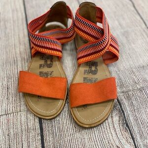 Sorel Orange Sandals with Elastic Straps